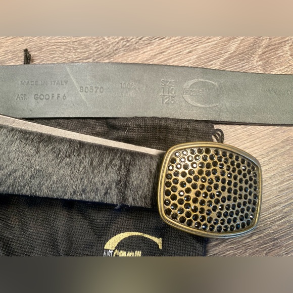 Vintage Roberto Cavalli Black Leather and Cowhide Hair + Jewel Studded Buckle - Picture 6 of 6